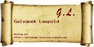 Galvanek Leopold névjegykártya